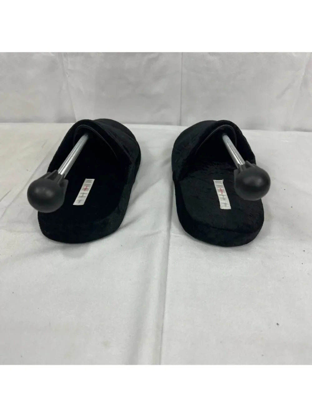 Lane Bryant Cacique Black Velvet Slip-On Slippers Girls Size XL Fabric Upper Co